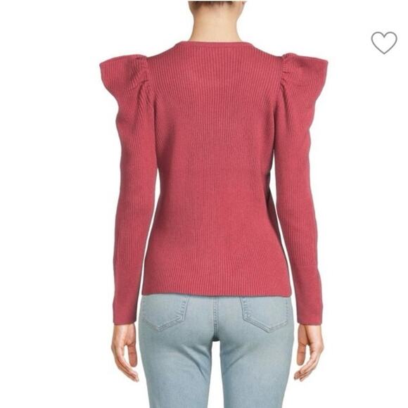 NWOT Women’s Joe’s Jeans Puff Sleeve Ribbed Top in Slate Rose SZ S - Picture 8 of 8